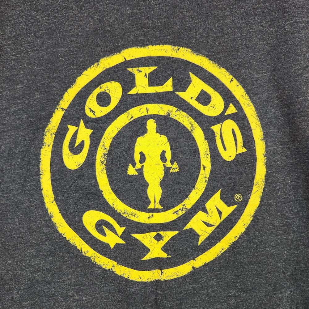Golds Gym Shirt Tee Mens Large Gray Stronger Than Excuses Graphic Logo Workout